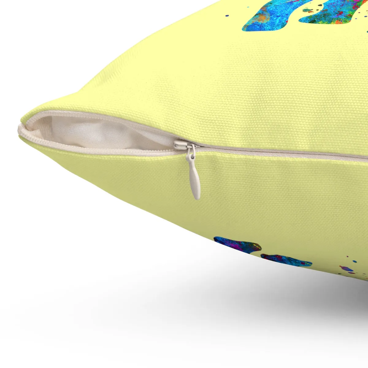 Brachiosaurus Dinosaur Square Pillow