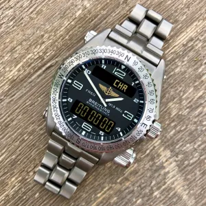 Breitling Emergency E56321 Titanium Aeronautical 43mm Wristwatch Box & Papers