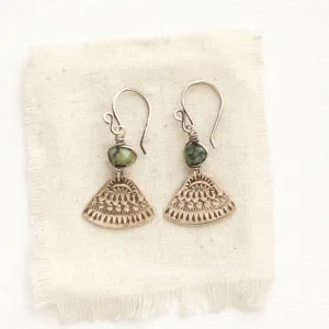Bronze Asmi Triangle African Jasper Earrings