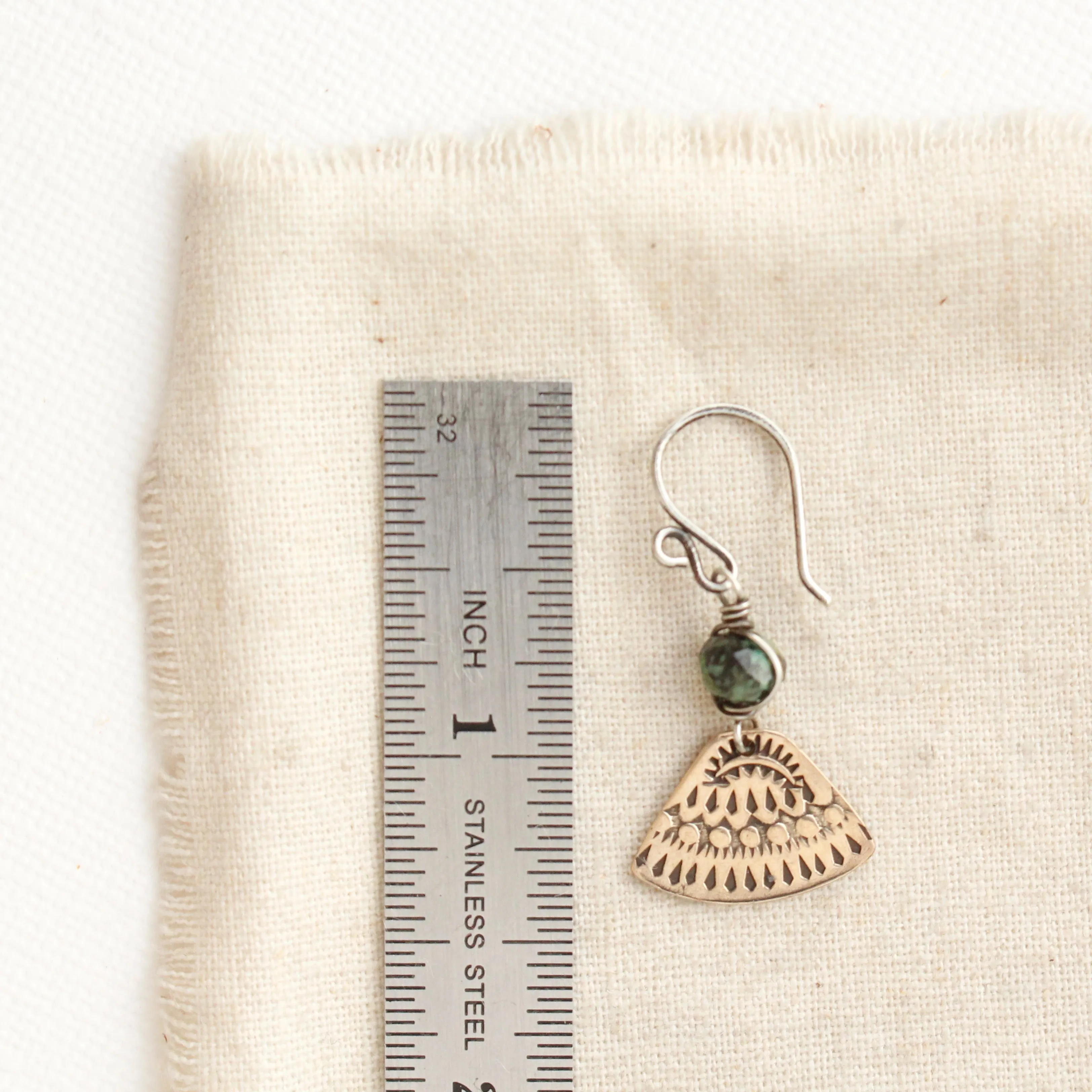 Bronze Asmi Triangle African Jasper Earrings
