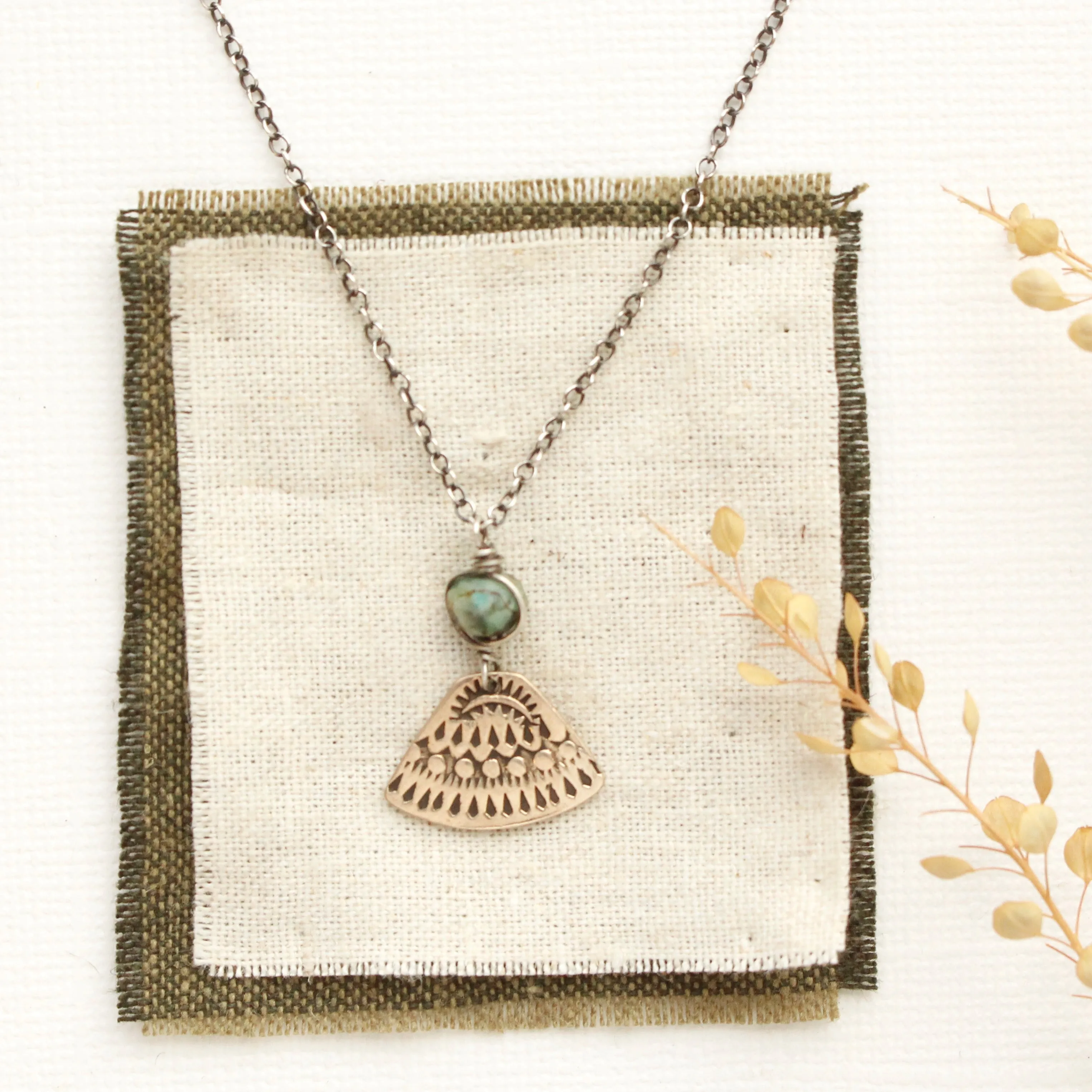 Bronze Asmi Triangle African Jasper Necklace