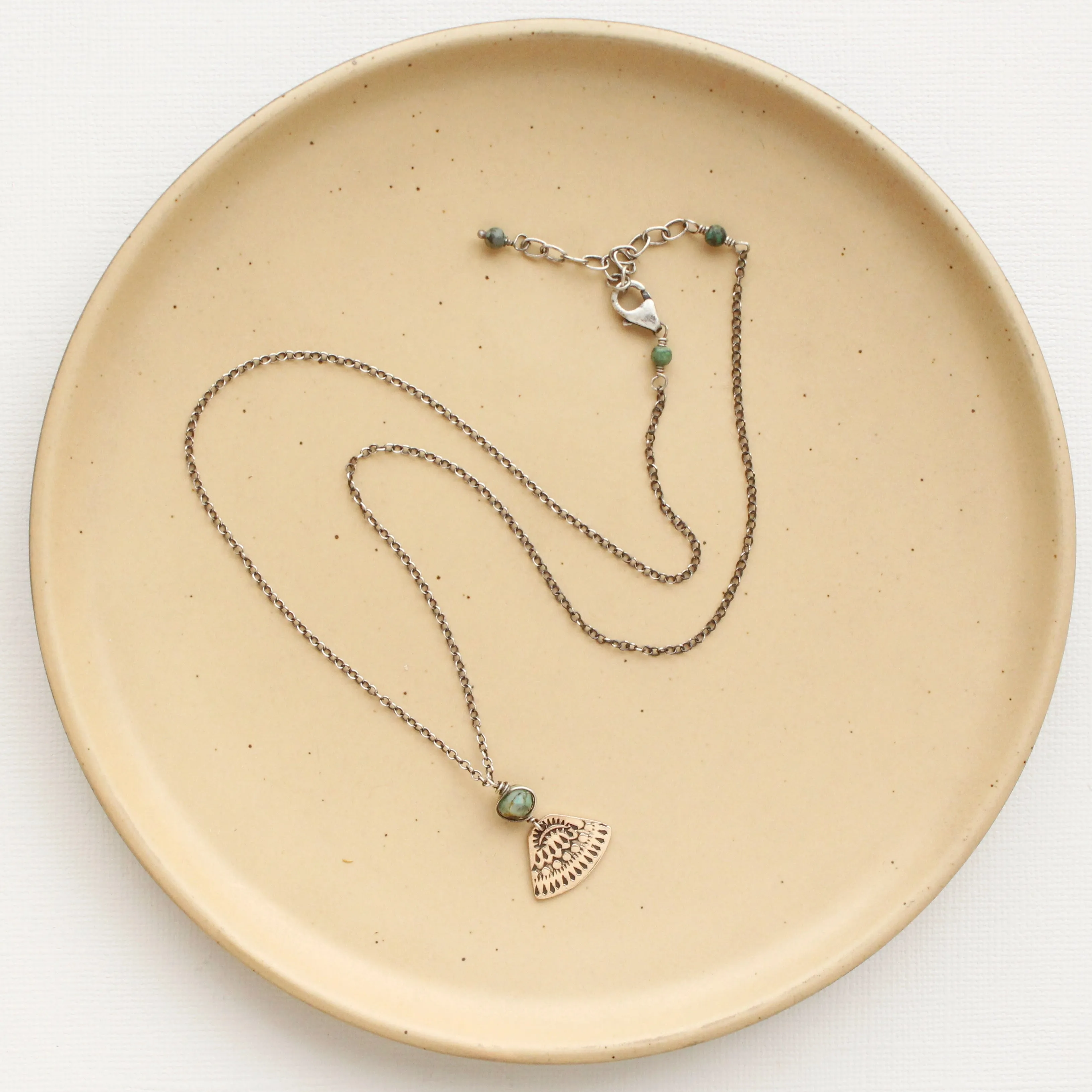 Bronze Asmi Triangle African Jasper Necklace