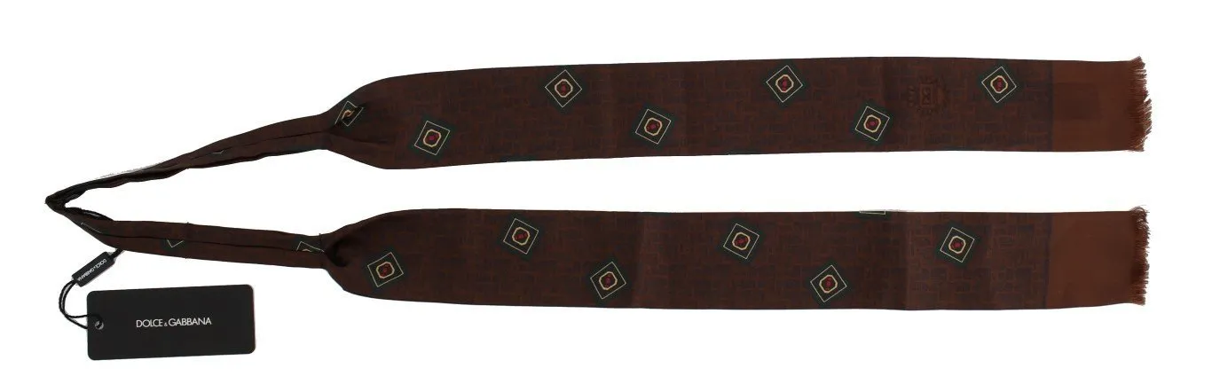 Brown Baroque Fantasy Silk Scarf