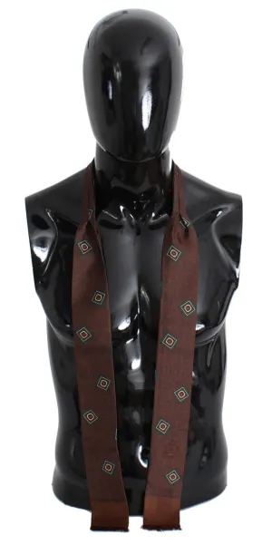 Brown Baroque Fantasy Silk Scarf