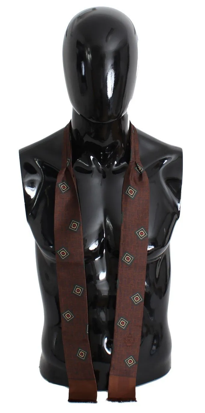 Brown Baroque Fantasy Silk Scarf