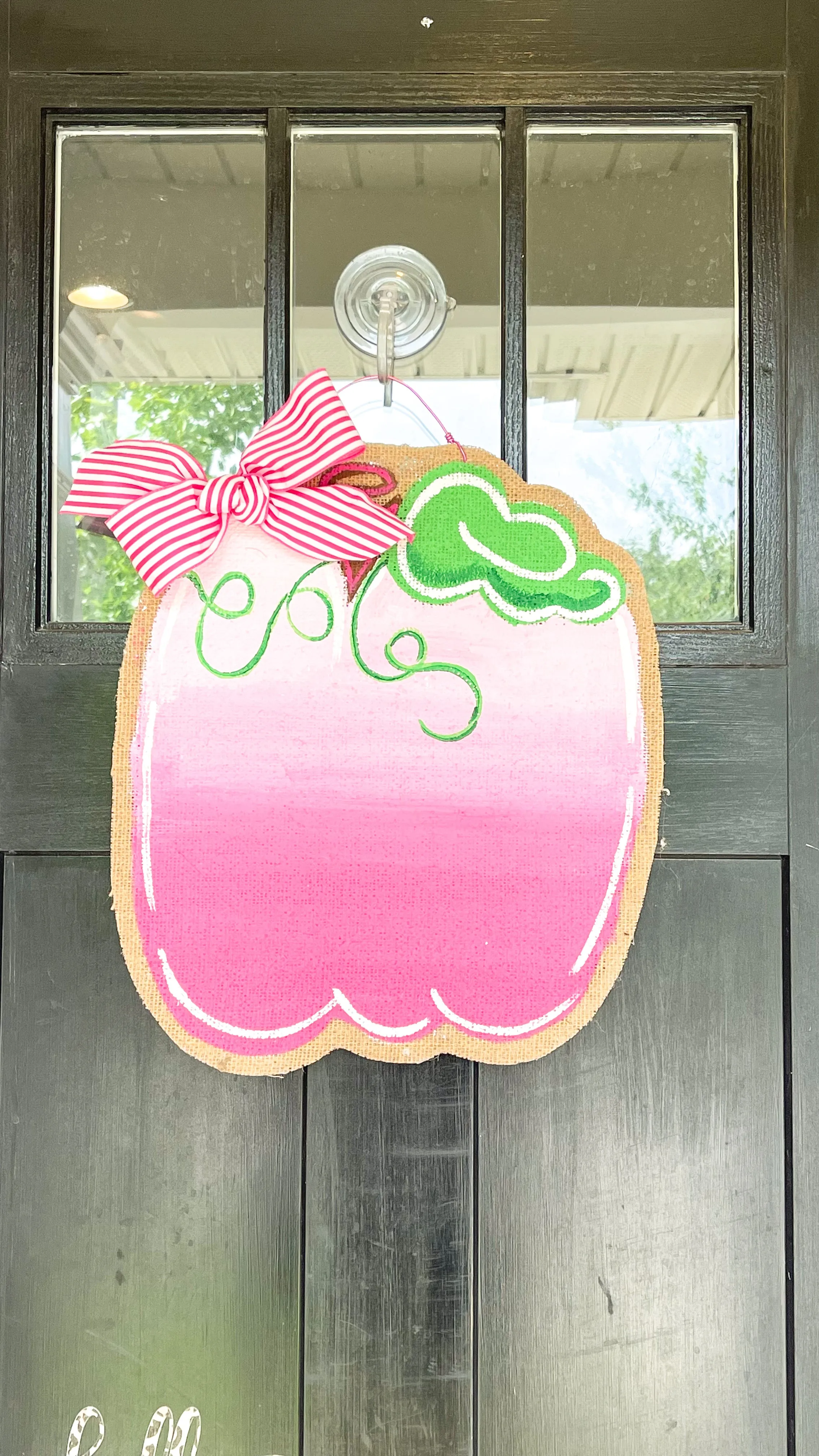 Burlap Pumpkin Door Hanger - All Pink Pumpkin