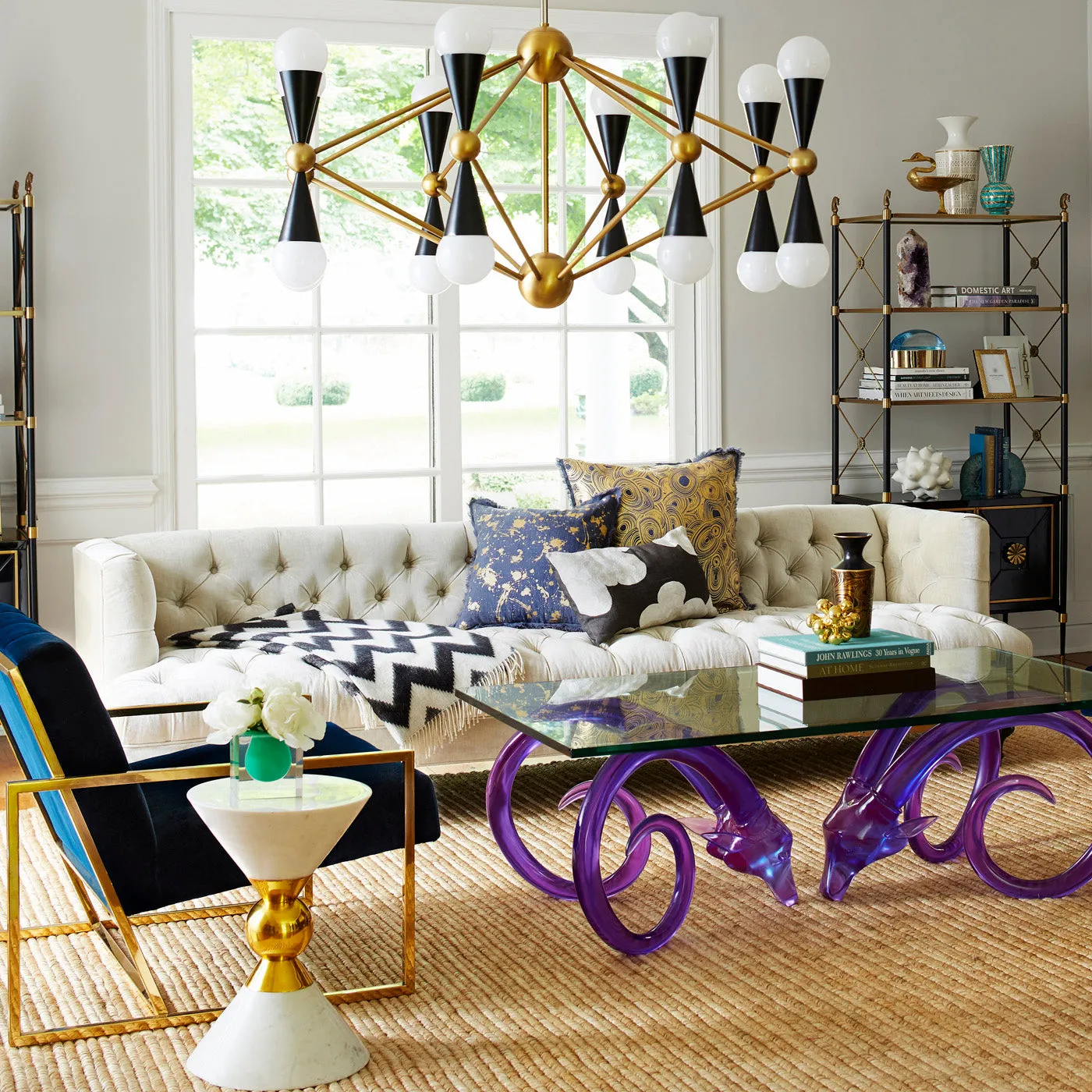 Caracas 16-Light Chandelier by Jonathan Adler, Black or Ivory