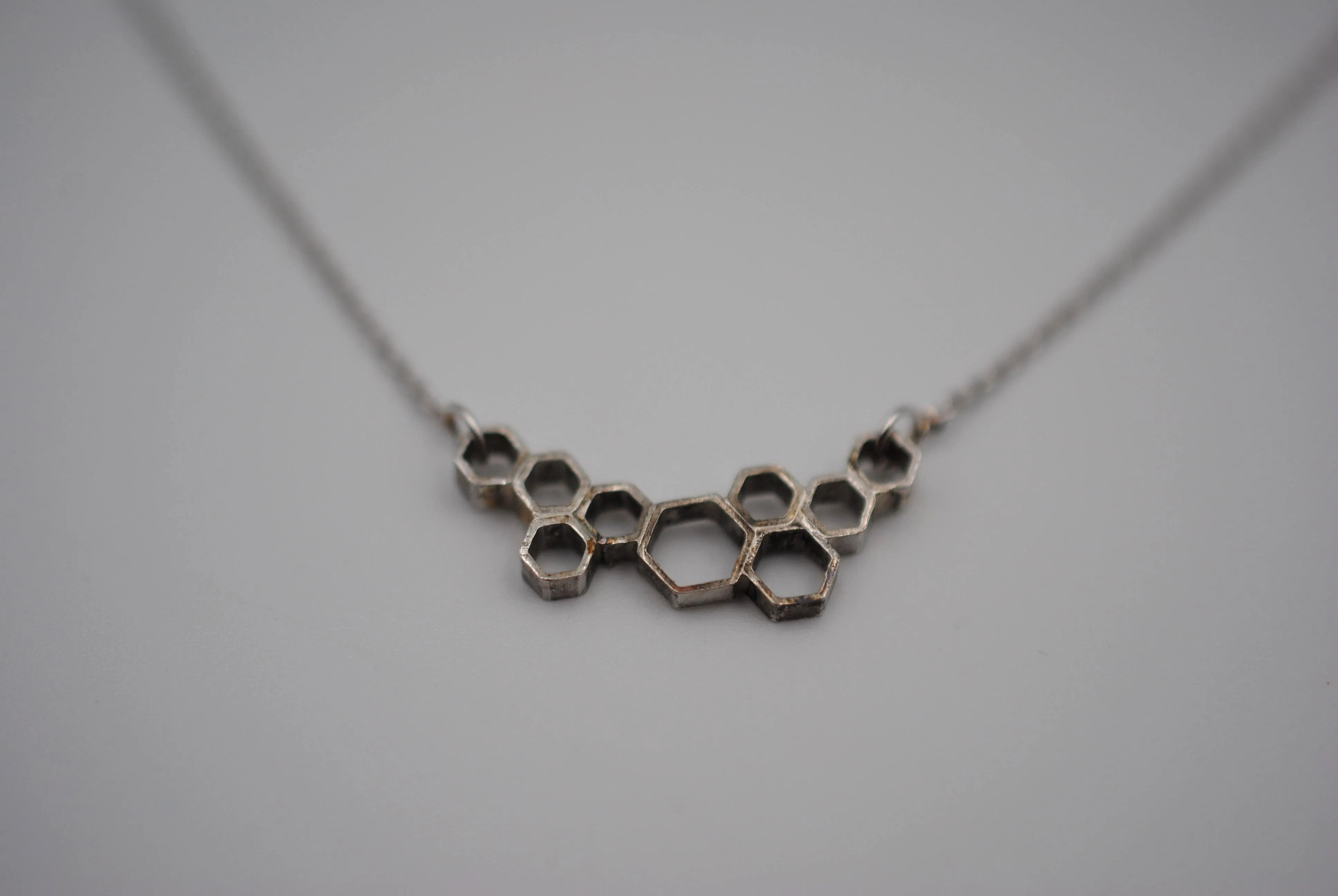Cascading Honeycomb Bar Necklace