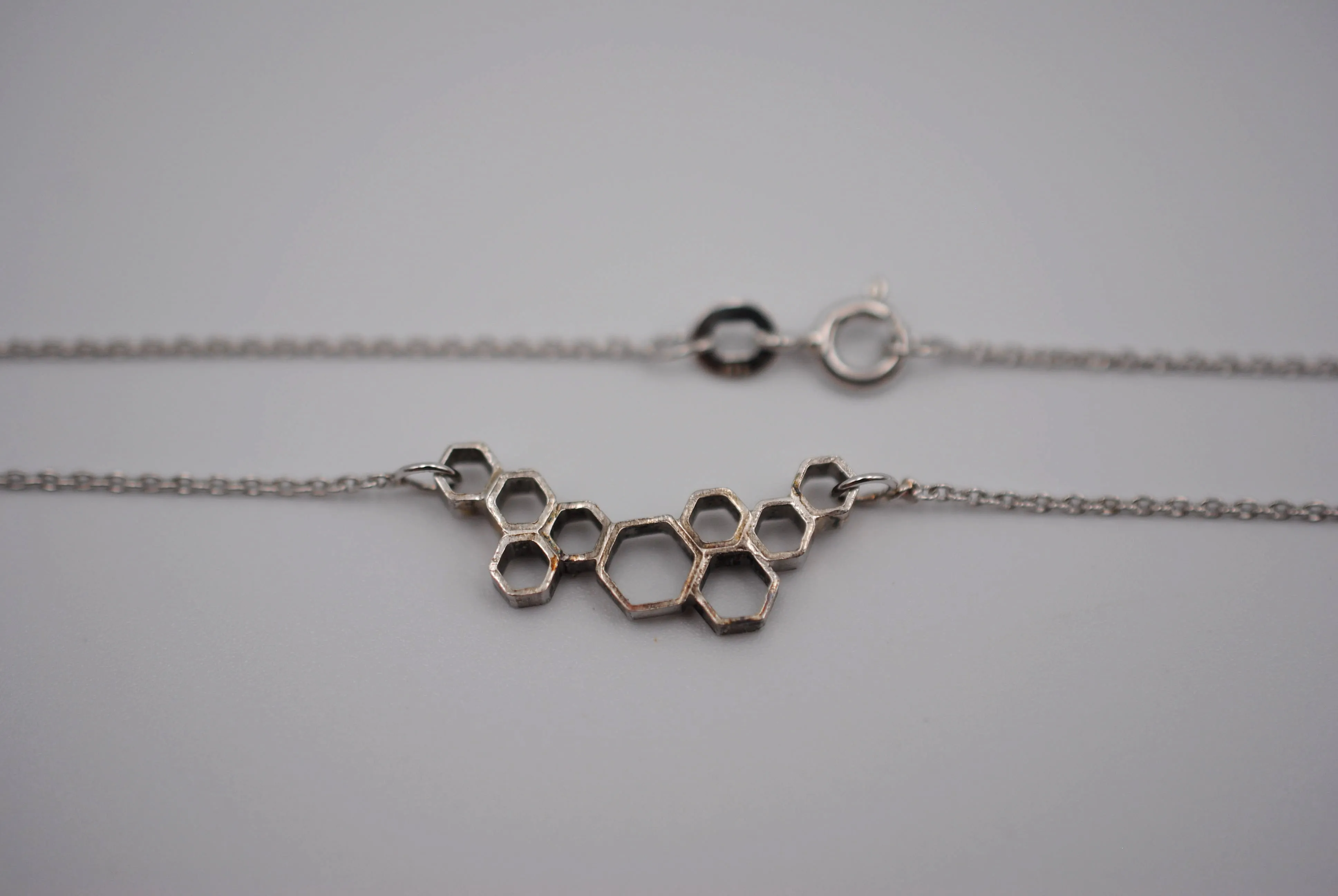 Cascading Honeycomb Bar Necklace