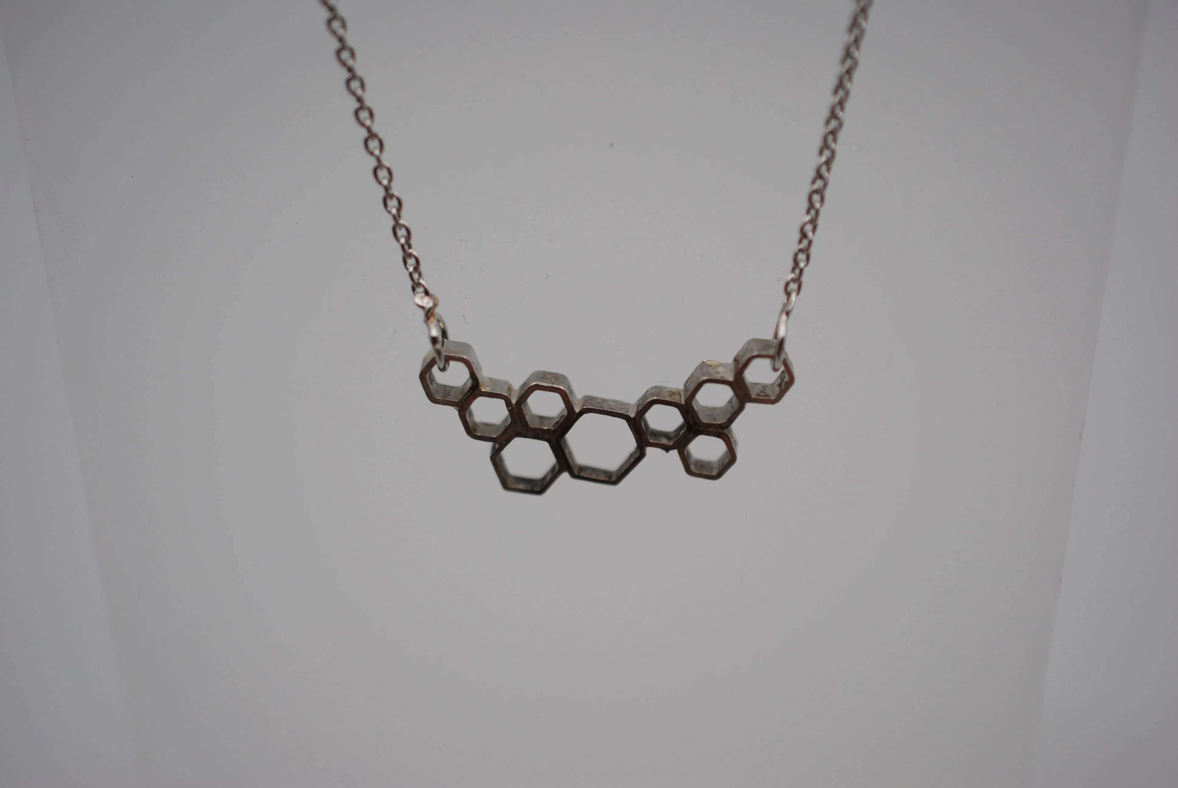 Cascading Honeycomb Bar Necklace