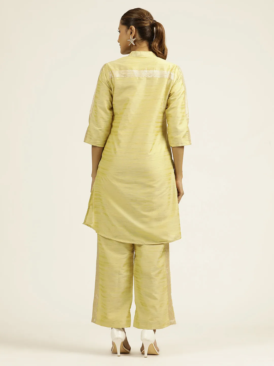 Chanderi Lurex Embroidered Festive Co-ord Set