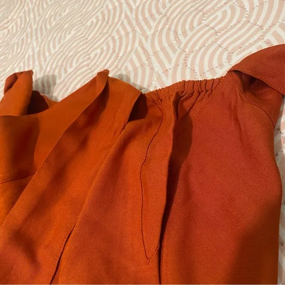 CHHOTA  Boho Maxi Skirt Elegant Orange Women's Skirt Size L