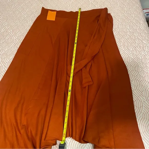 CHHOTA  Boho Maxi Skirt Elegant Orange Women's Skirt Size L