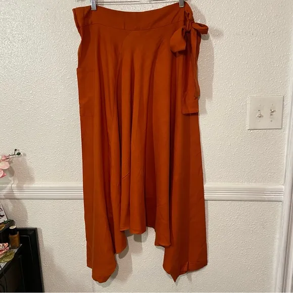 CHHOTA  Boho Maxi Skirt Elegant Orange Women's Skirt Size L
