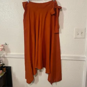 CHHOTA  Boho Maxi Skirt Elegant Orange Women's Skirt Size L