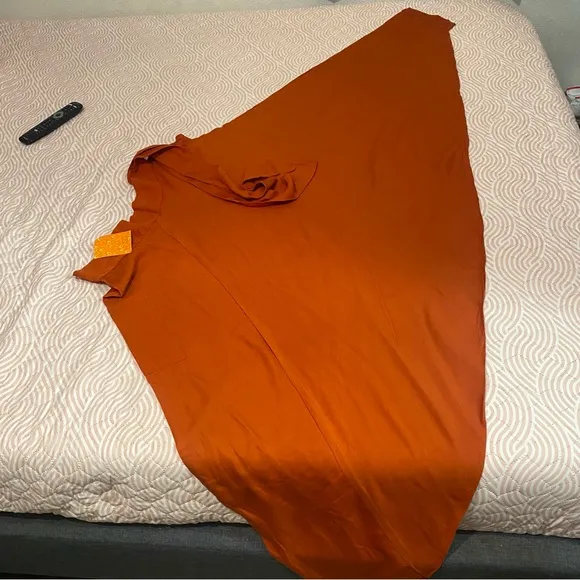 CHHOTA  Boho Maxi Skirt Elegant Orange Women's Skirt Size L
