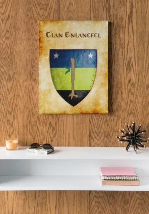 Clan Enlanefel Heraldry of Greyhawk Anna Meyer Cartography Canvas Art Print