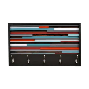 Coat Rack - Organizer - Wood Wall Art - Reclaimed Wood Art - 3D Artwork - Coat Rack Abstract Painting on Wood