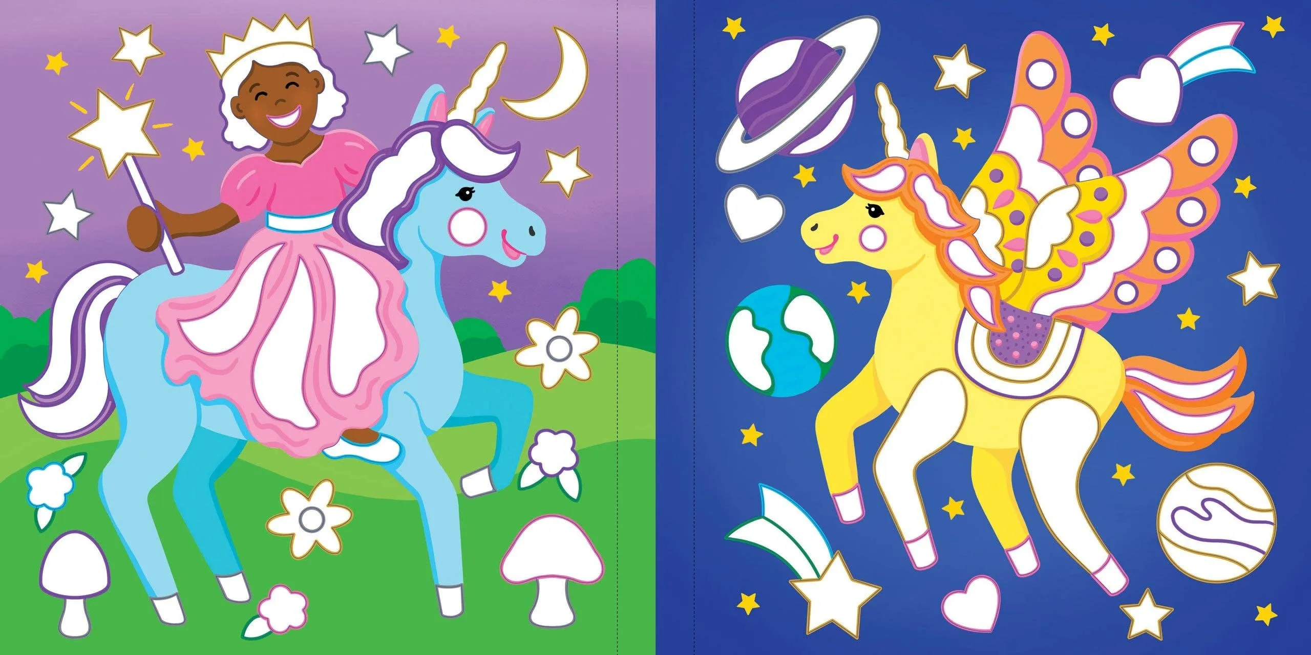 Color-By-Foil Book: Unicorns (10 scenes)