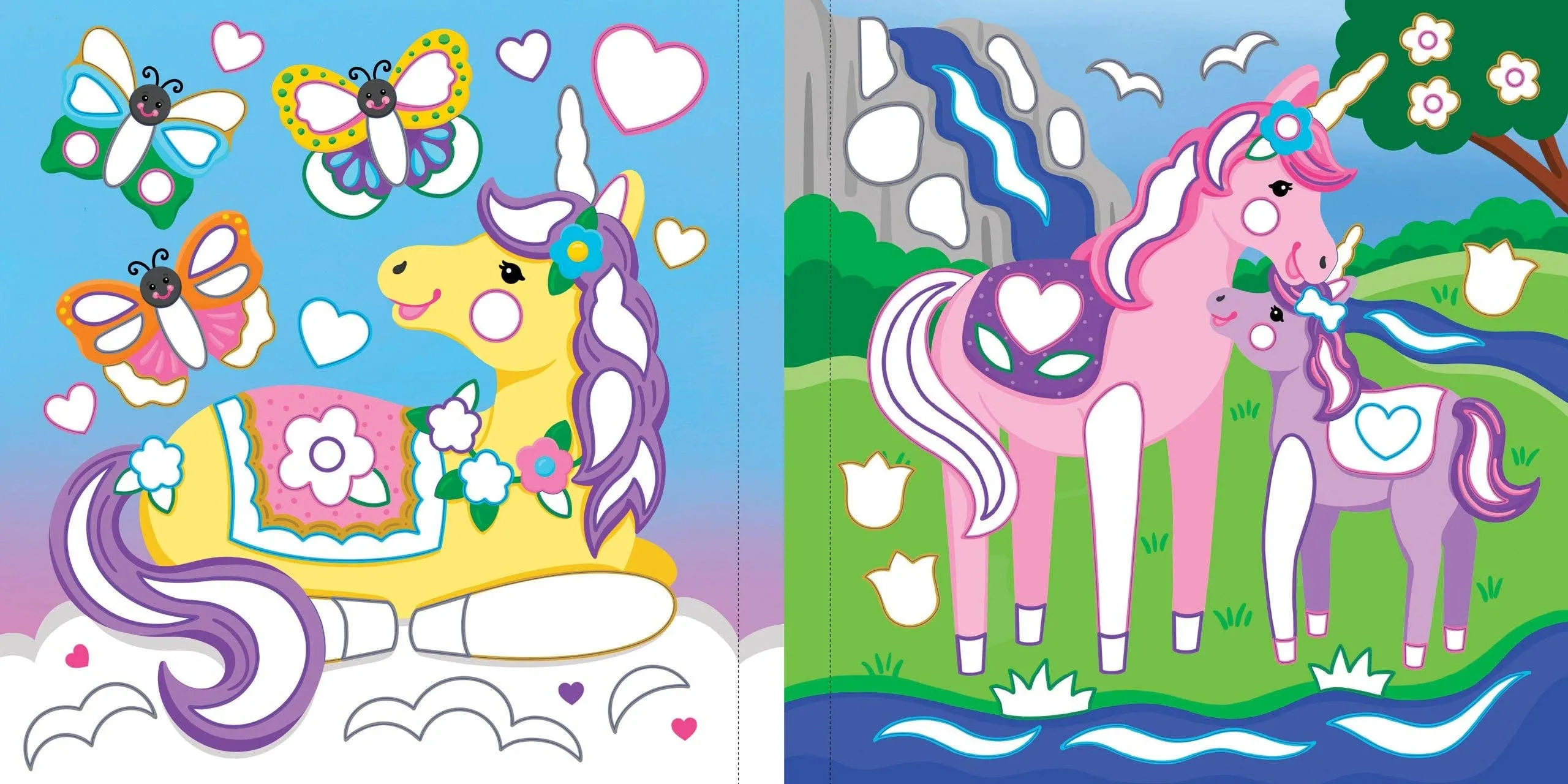 Color-By-Foil Book: Unicorns (10 scenes)