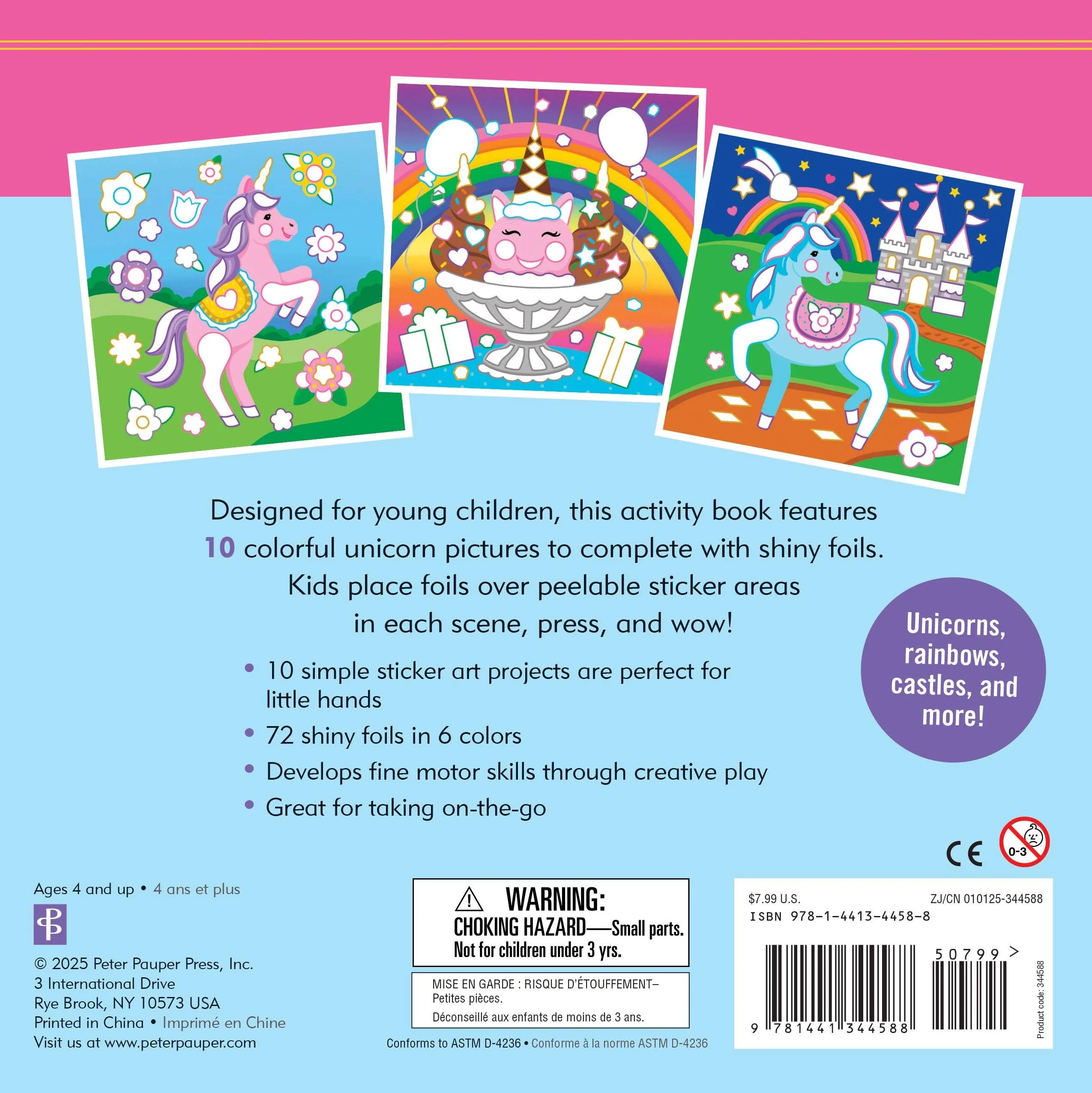 Color-By-Foil Book: Unicorns (10 scenes)