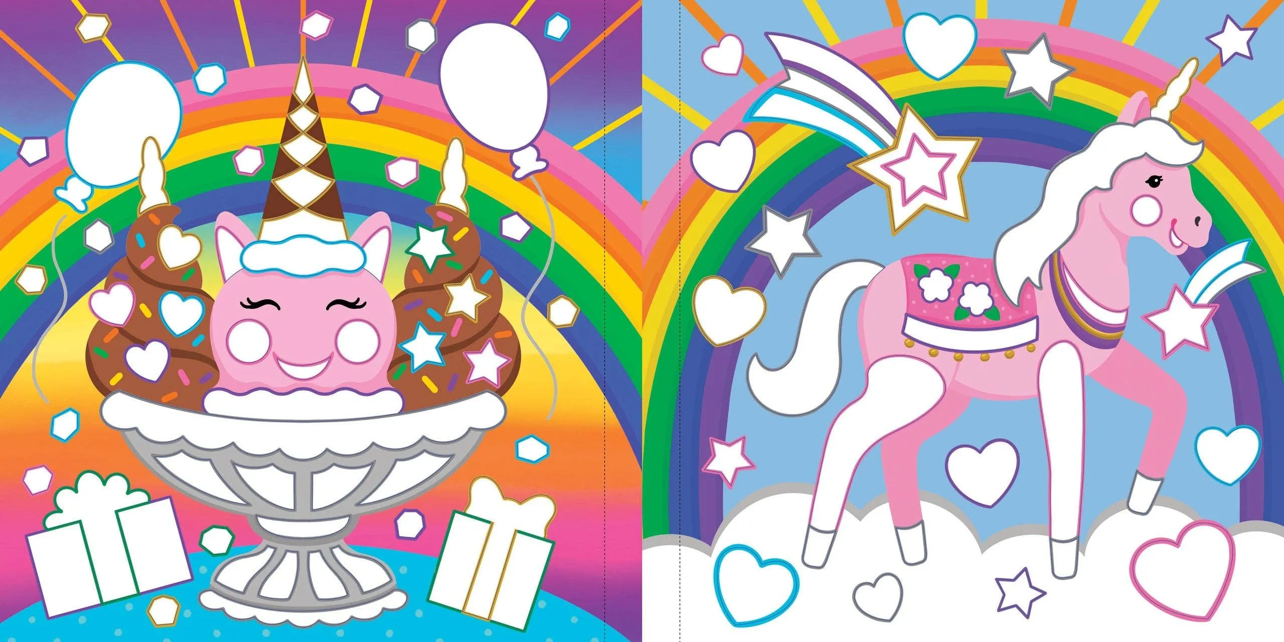 Color-By-Foil Book: Unicorns (10 scenes)