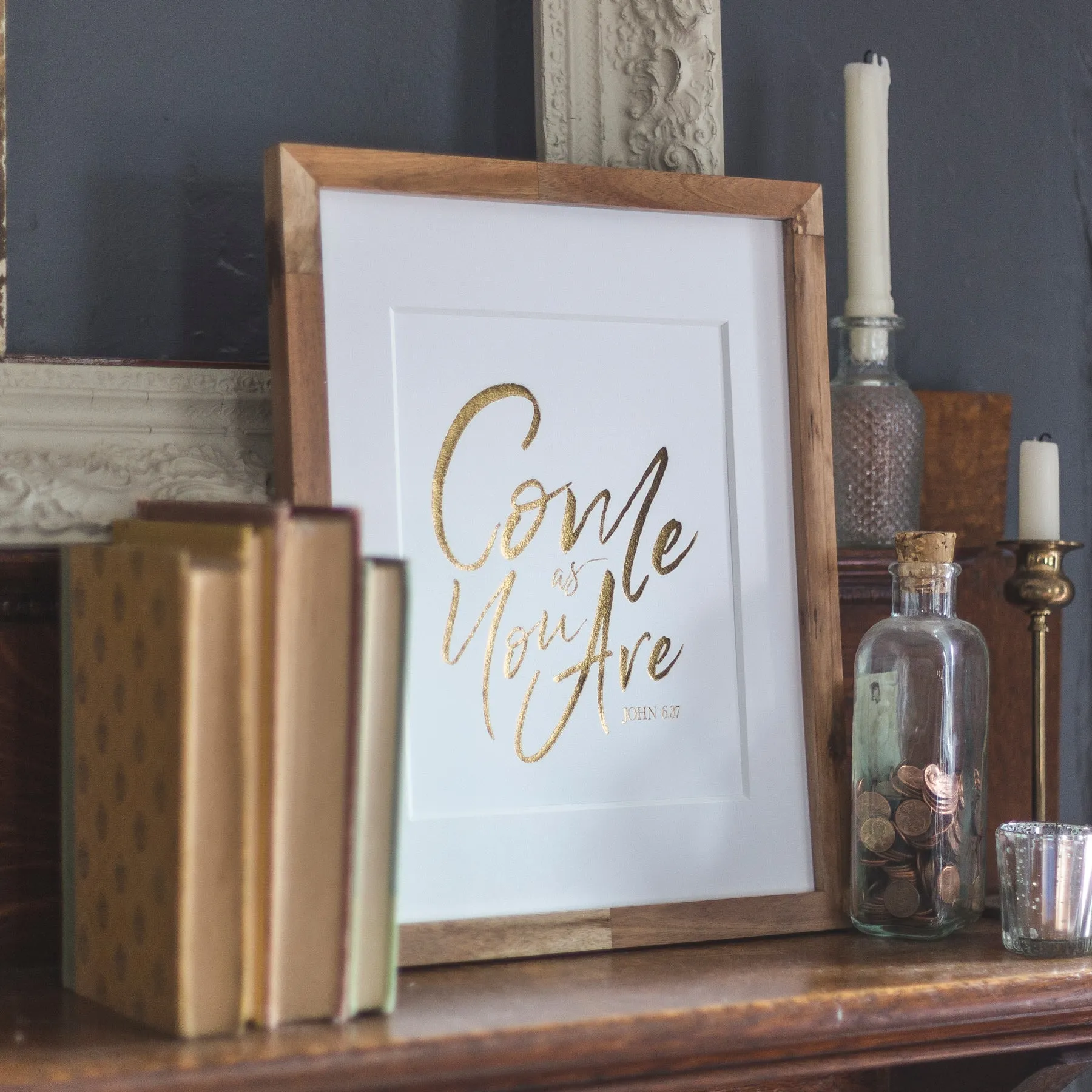 Come As You Are Hand-Lettered Art Print in 8x10