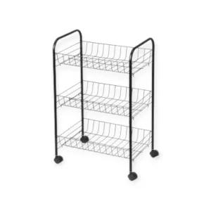 Continental Homeware 3-Tier Fruit & Veggie Storage Cart Black CH1054
