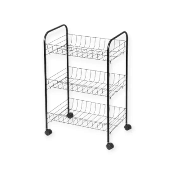 Continental Homeware 3-Tier Fruit & Veggie Storage Cart Black CH1054
