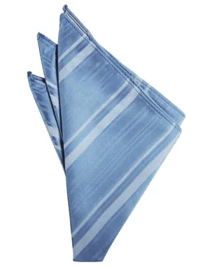 Cornflower Striped Satin Pocket Square