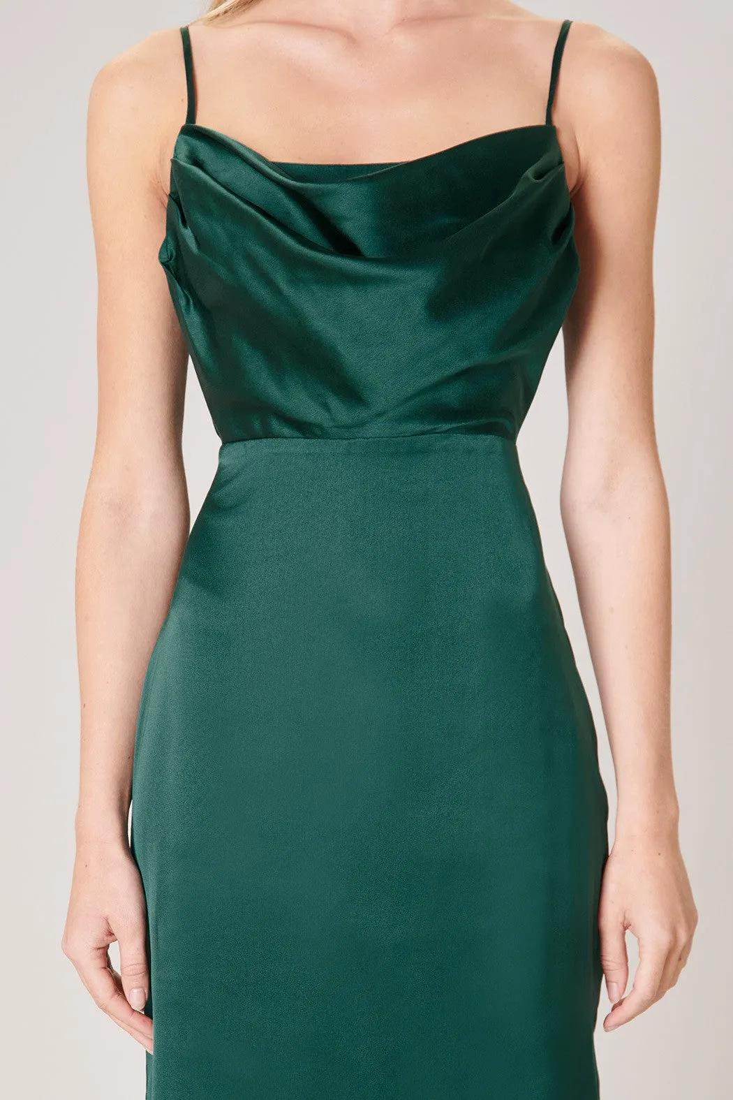 Cowl Neck Satin Dress