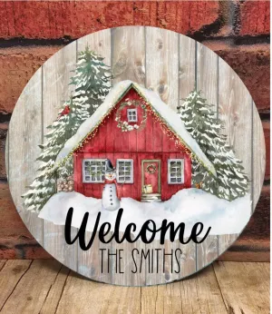 Cozy Home Door Hanger, Personalized Door Hanger, Christmas Sign, Christmas Decor, Christmas Front Door Sign, Rustic Christmas