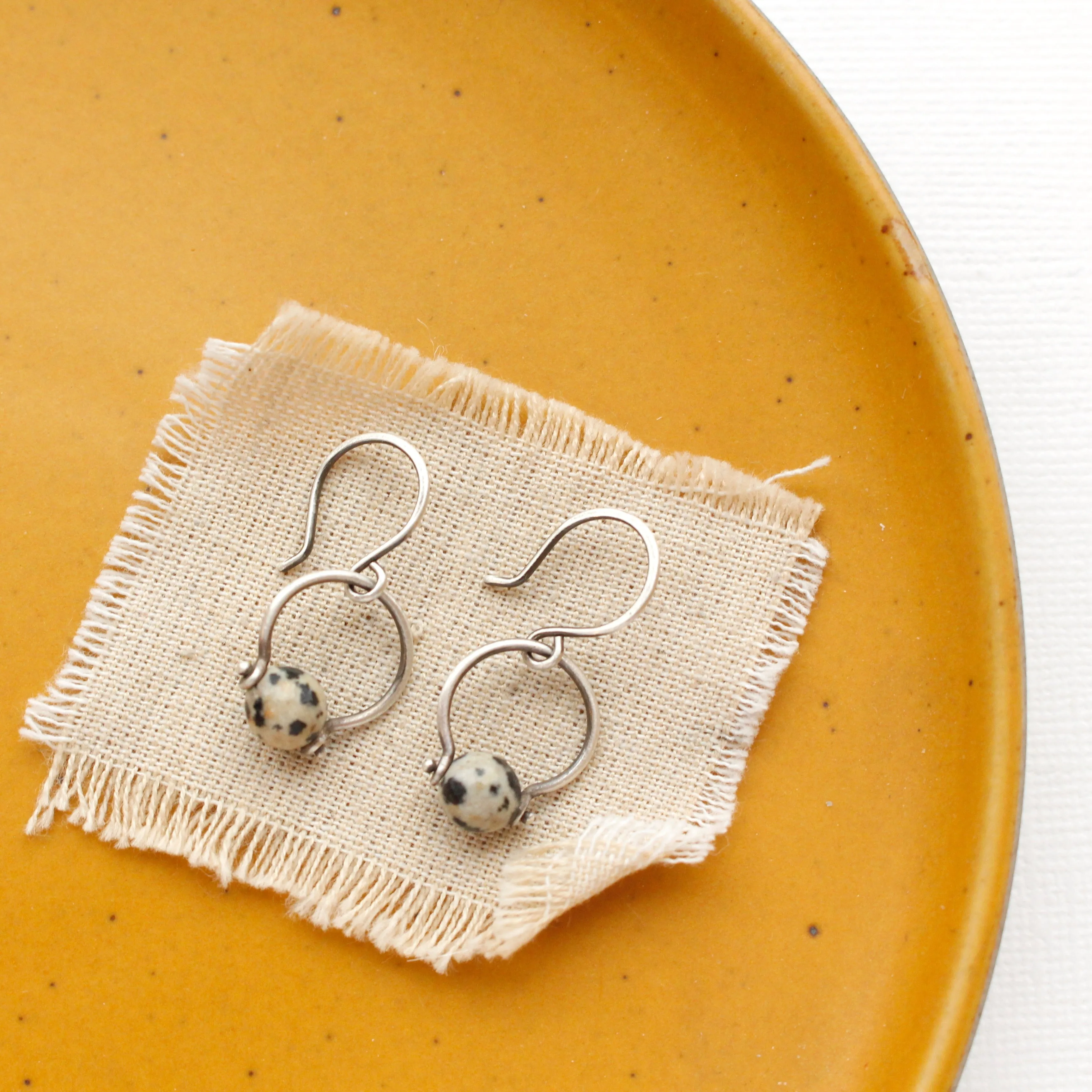 Dalmatian Jasper La Cloche Earrings