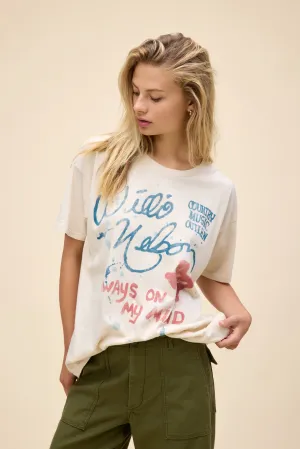 daydreamer: willie nelson always on my mind merch tee-dirty white