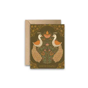 Diwali Birds Gold Foil Gift Card