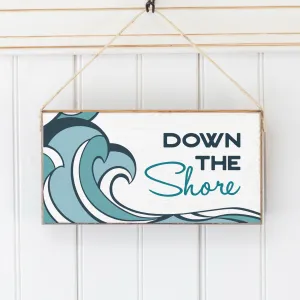 Down the Shore Wave Twine Hanging Sign