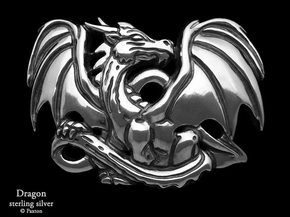 Dragon Belt Buckle Sterling Silver