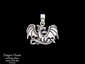 Dragon Charm Necklace Sterling Silver