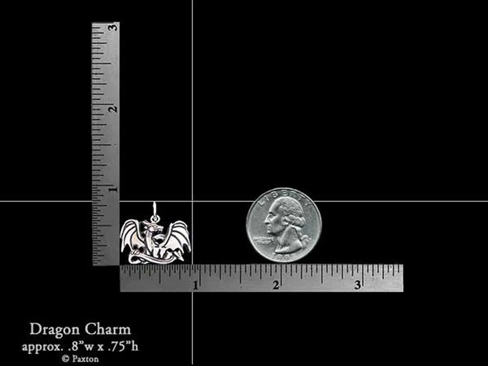 Dragon Charm Necklace Sterling Silver