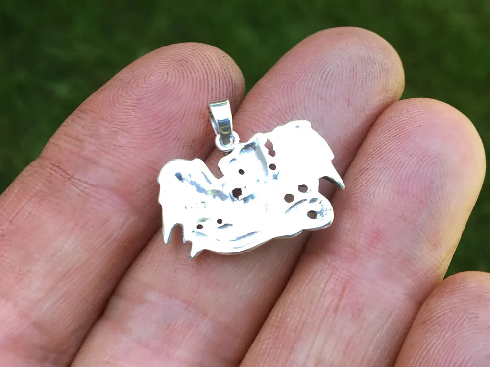 Dragon Charm Necklace Sterling Silver