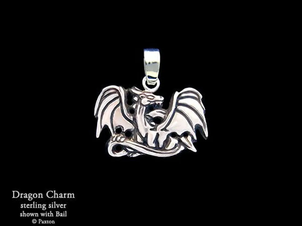Dragon Charm Necklace Sterling Silver