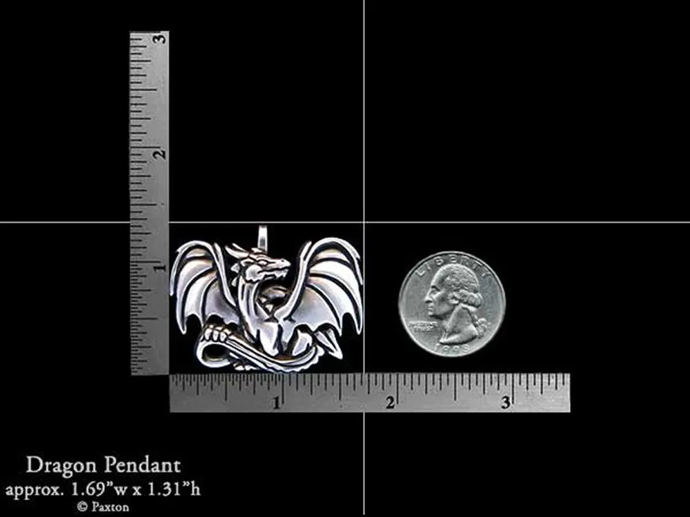 Dragon Pendant Necklace Sterling Silver