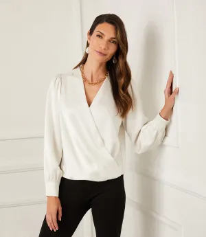 Drape Front Satin Top