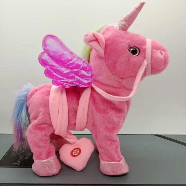 Electric Walking Unicorn Plush Toy Stuffed Animal  Electronic Music Unicorn