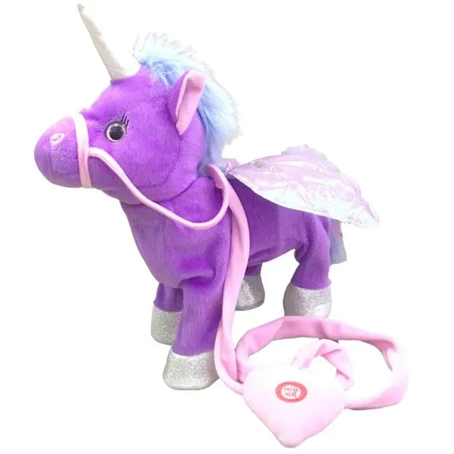 Electric Walking Unicorn Plush Toy Stuffed Animal  Electronic Music Unicorn