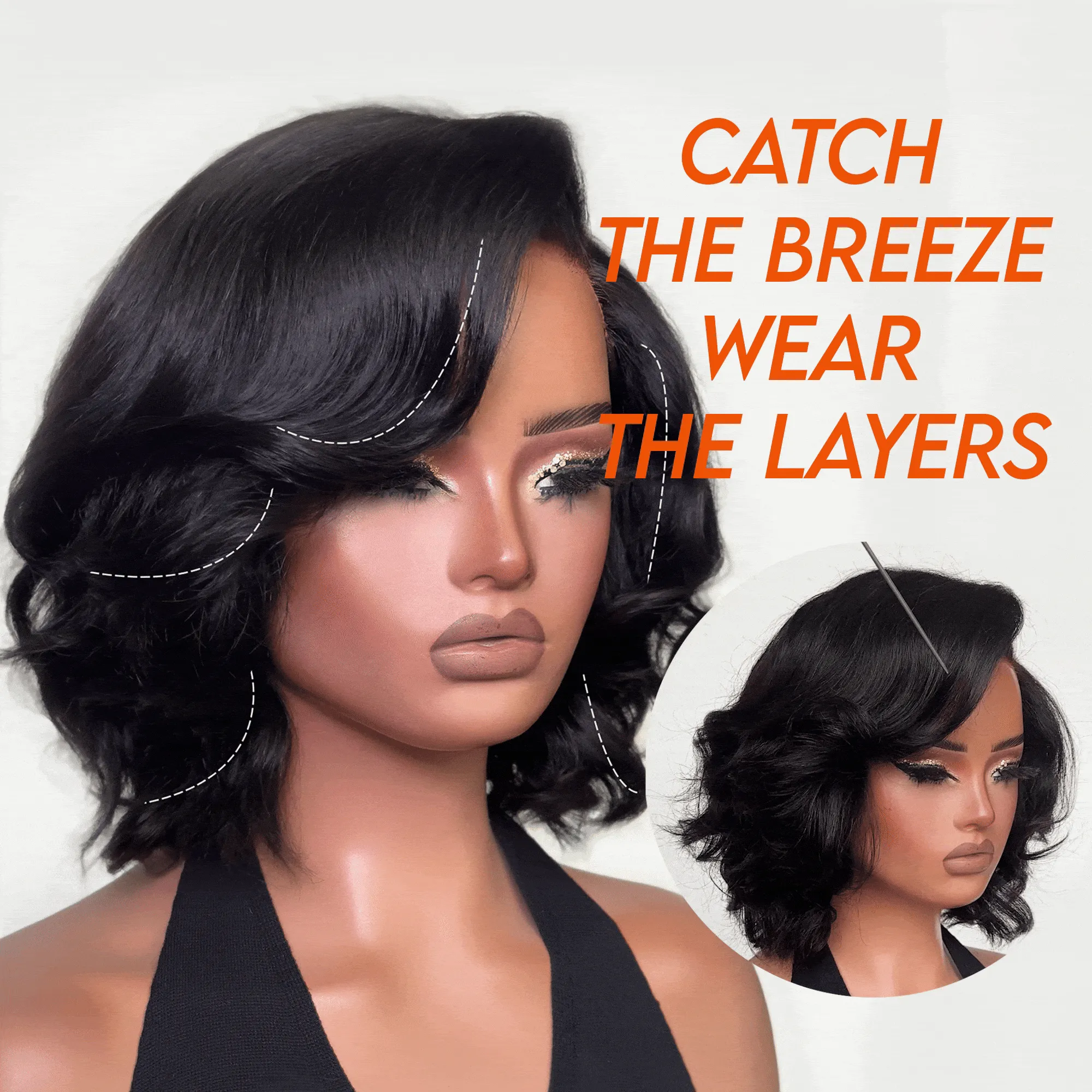 Elegant Ombre Color Loose Wave 5x5 Glueless Closure Lace Wig
