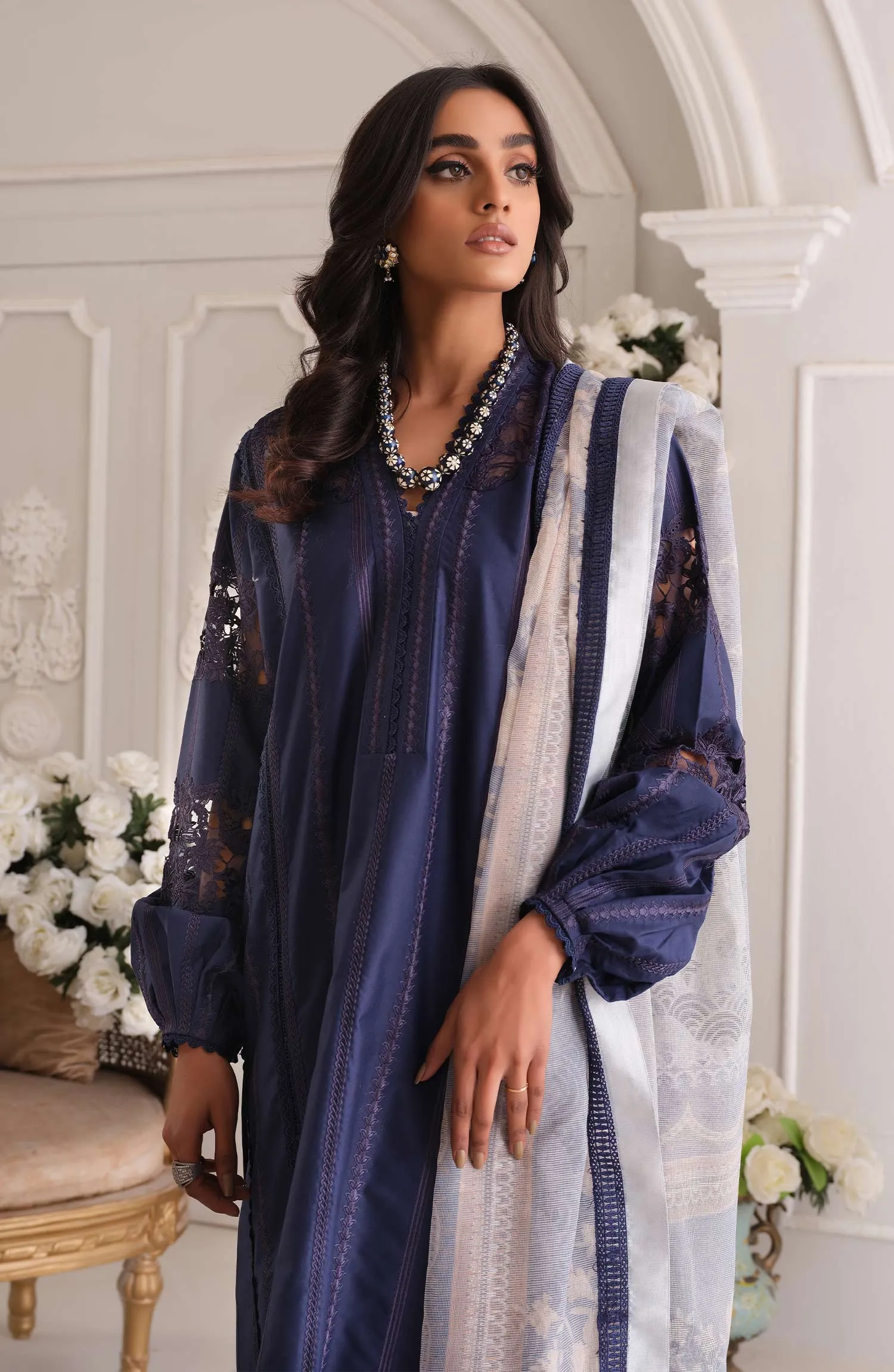 Embroidered Blue Salwar Kameez Pakistani Eid Dress