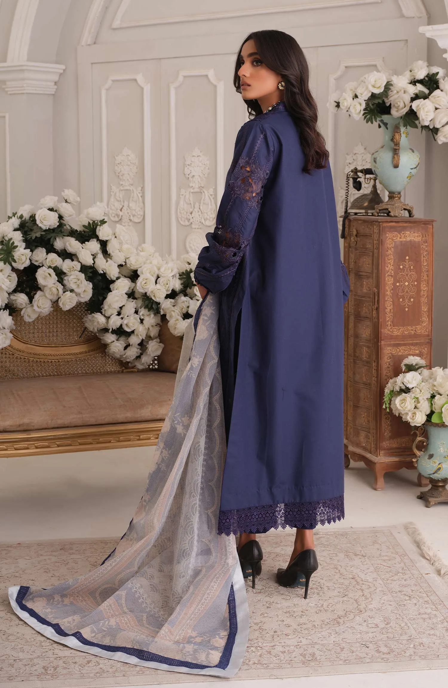 Embroidered Blue Salwar Kameez Pakistani Eid Dress