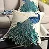 Embroidered Peacock Decorative Throw Pillow