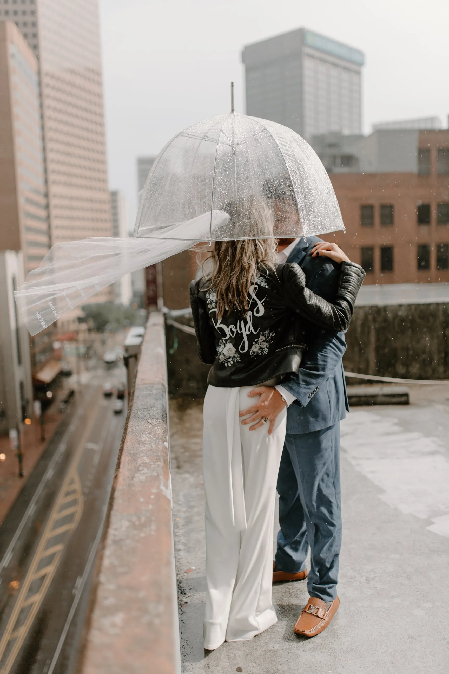 Embroidered Short Bridal Veil with Names, Monogram Veil